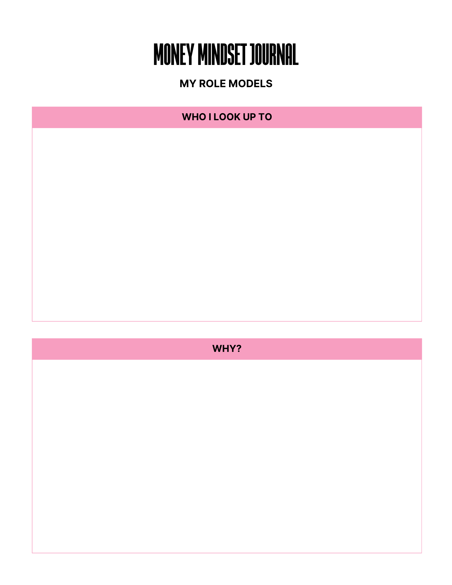 Money Mindset Planner