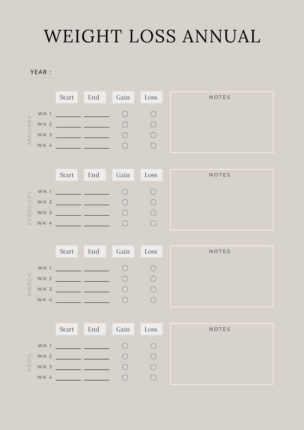 Weight Loss Journal