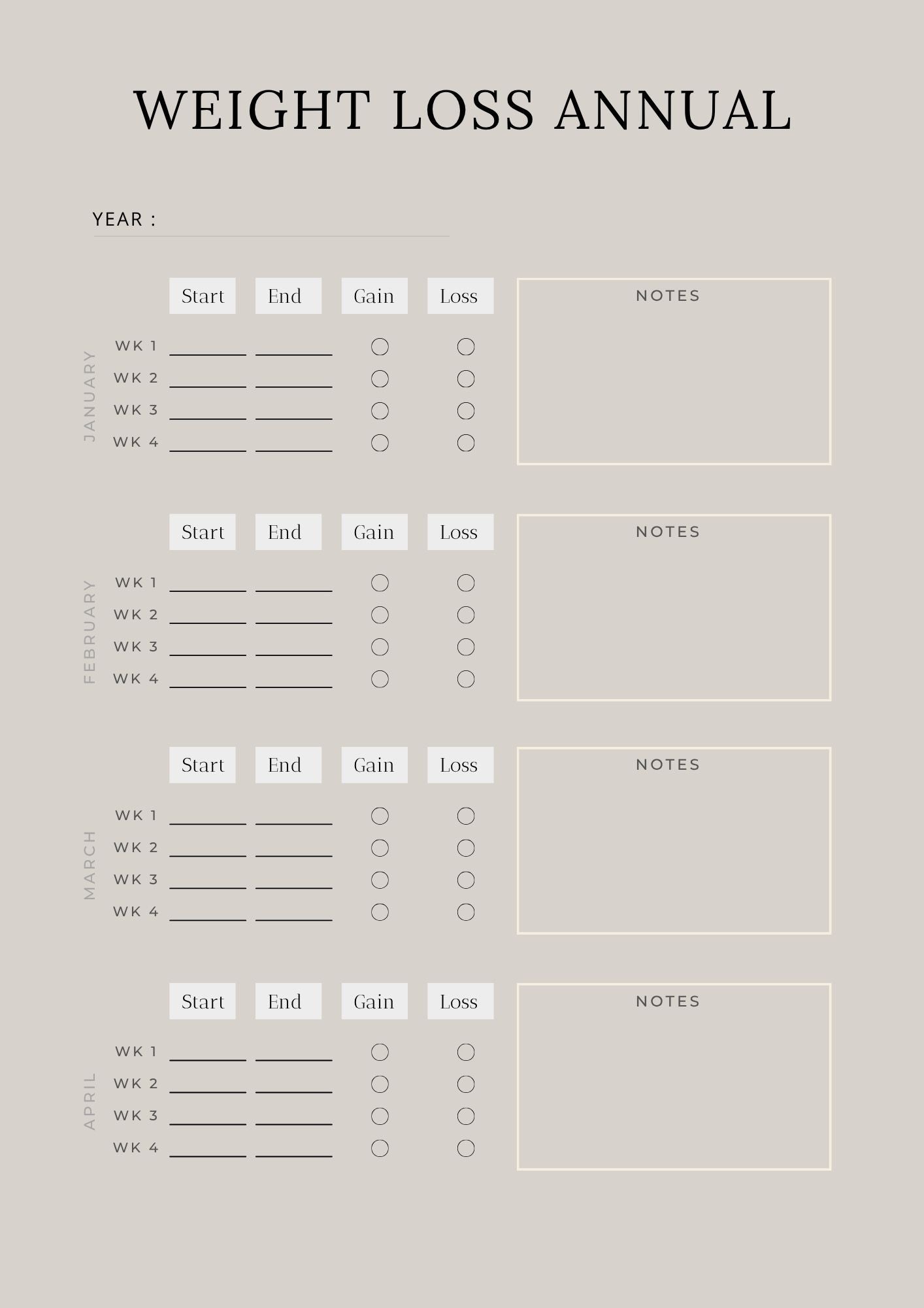 Weight Loss Journal