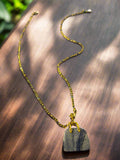 Blue Quartz Stone Purse Necklace