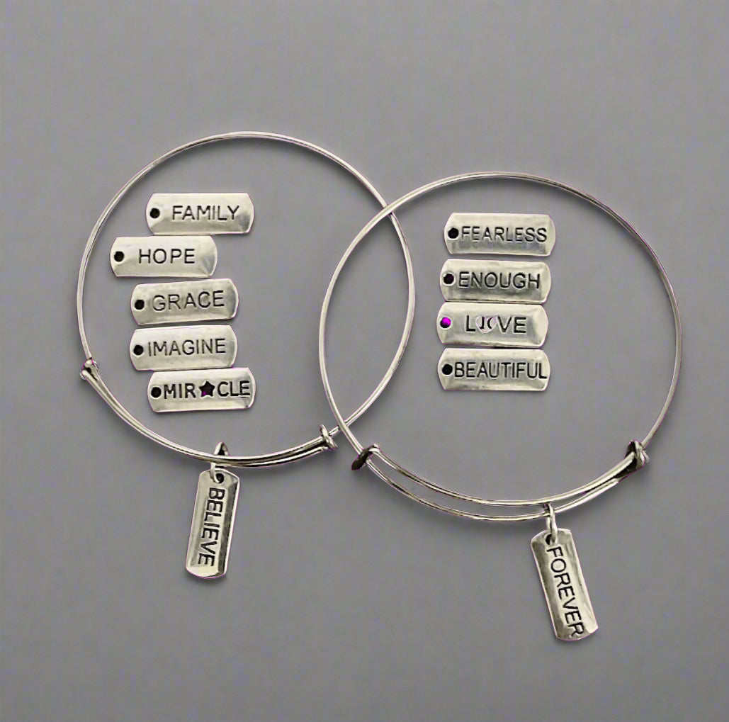 Silver Tone “Custom Word” Bracelet