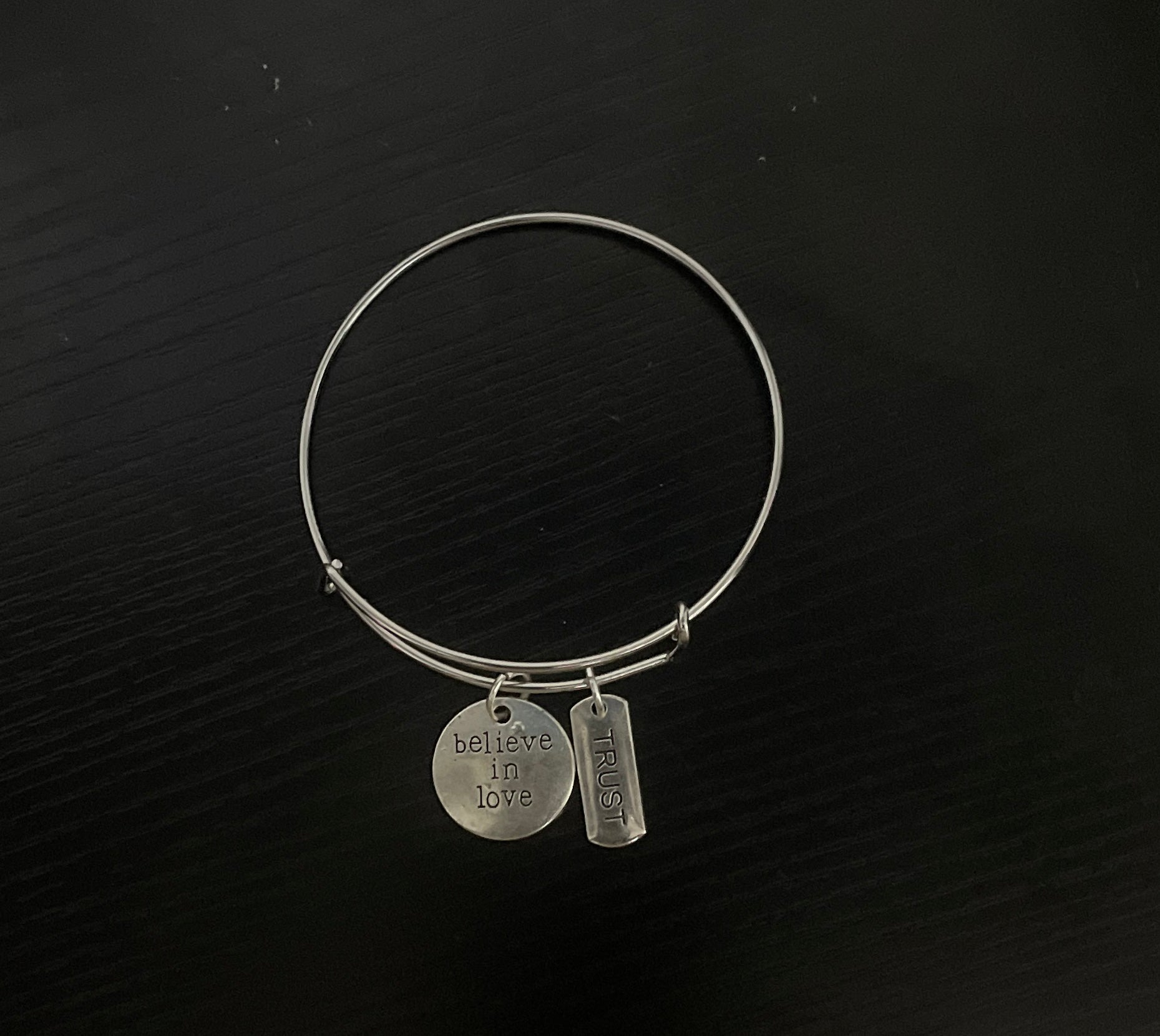 Trust Silver Toned Bracelet