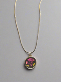 Purple green floral pendant