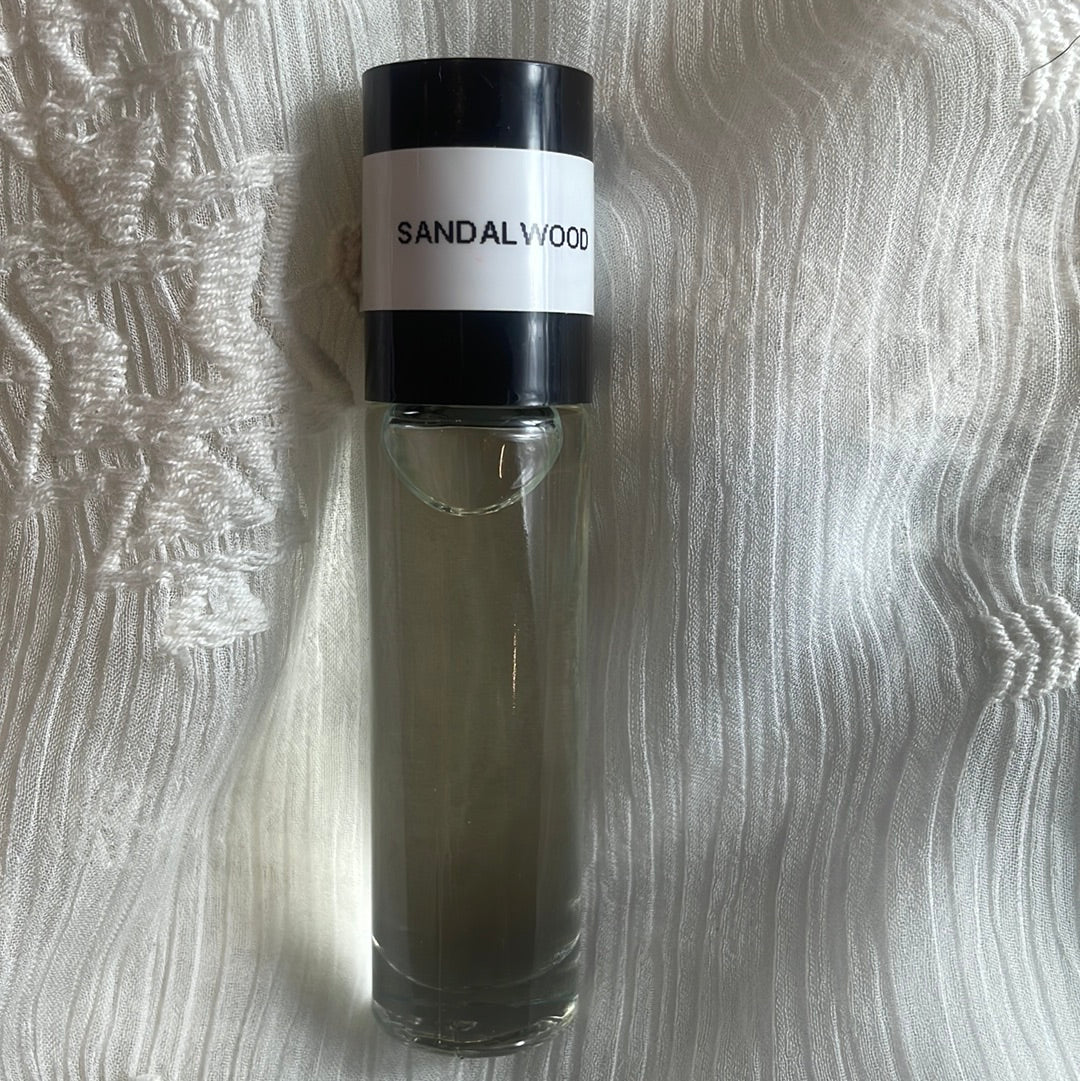 SANDALWOOD  FRAGRANCE SCENTED ROLL- ON BODY OIL 100% Natural and Uncut!