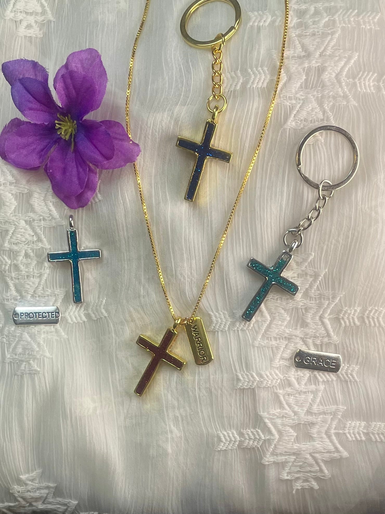 Silver/Gold Cross Keychain DIY